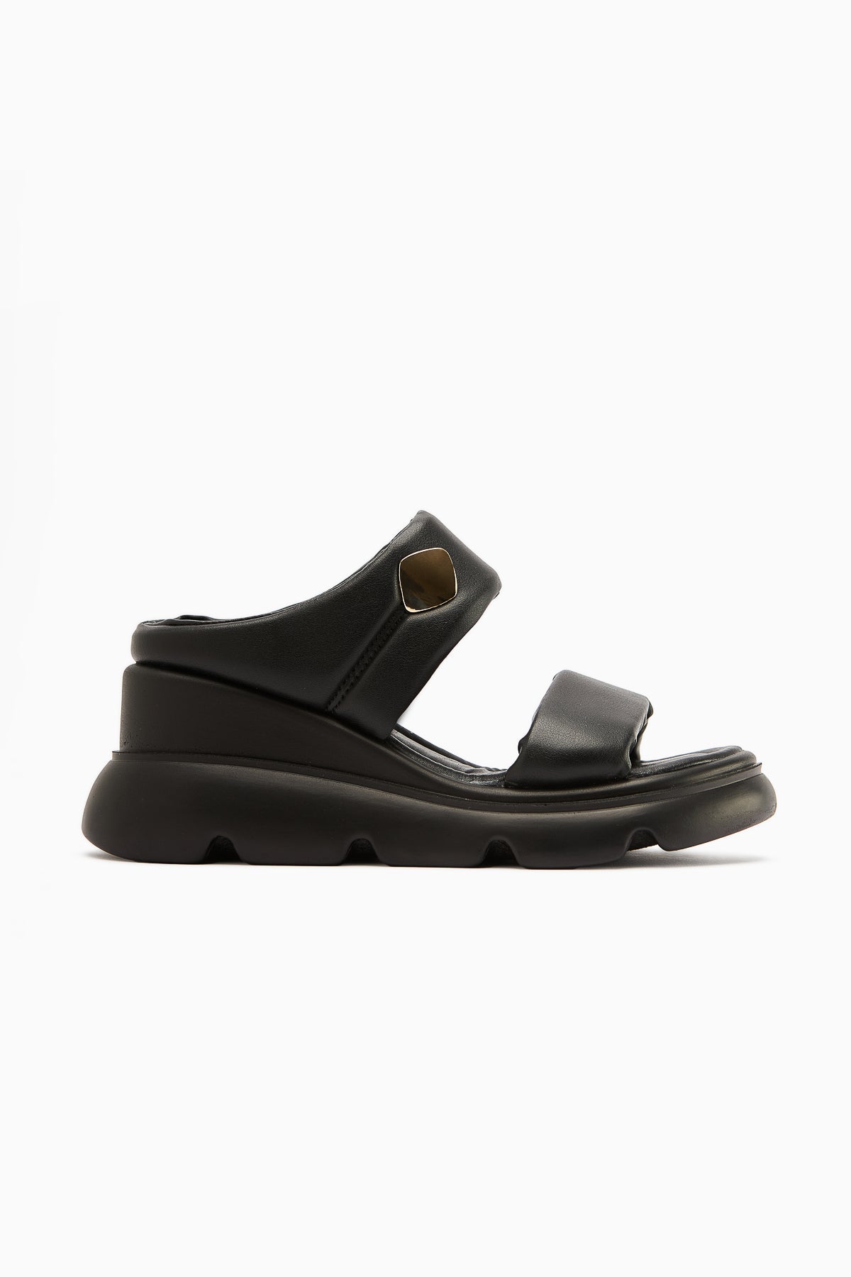 Susi – Black High-Heeled Puffy Slide (Women)