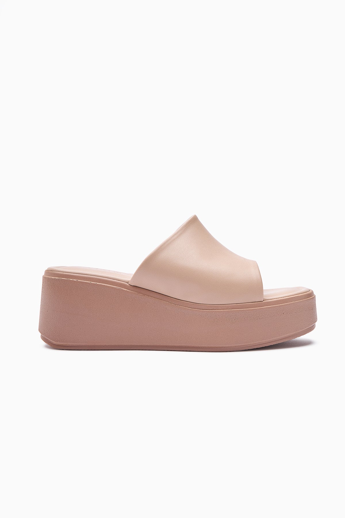 Kadra Nude Platform Heeled Women's Slipper