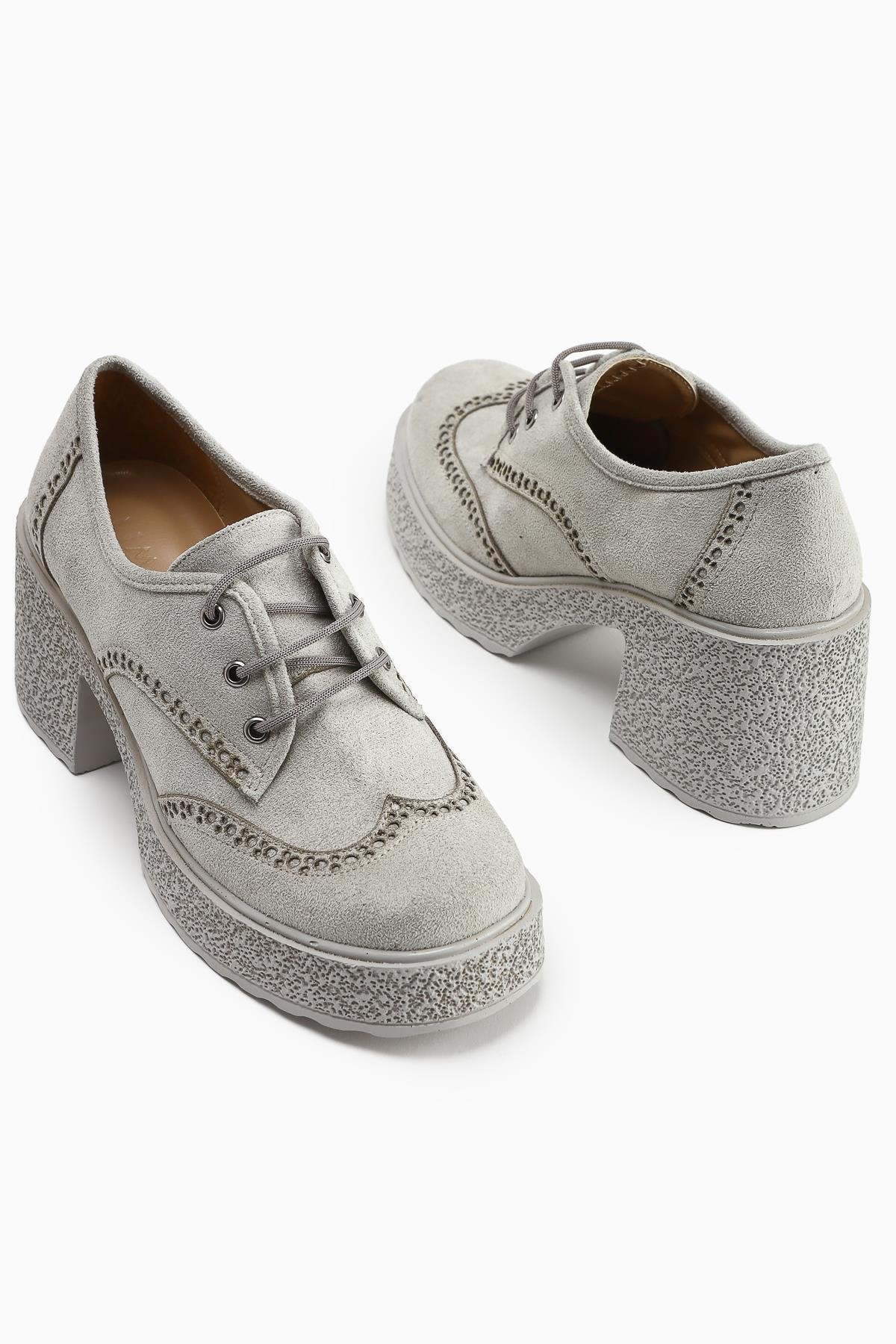 Lenie Ice Suede Laser Cut Detailed Everyday Women's Shoe