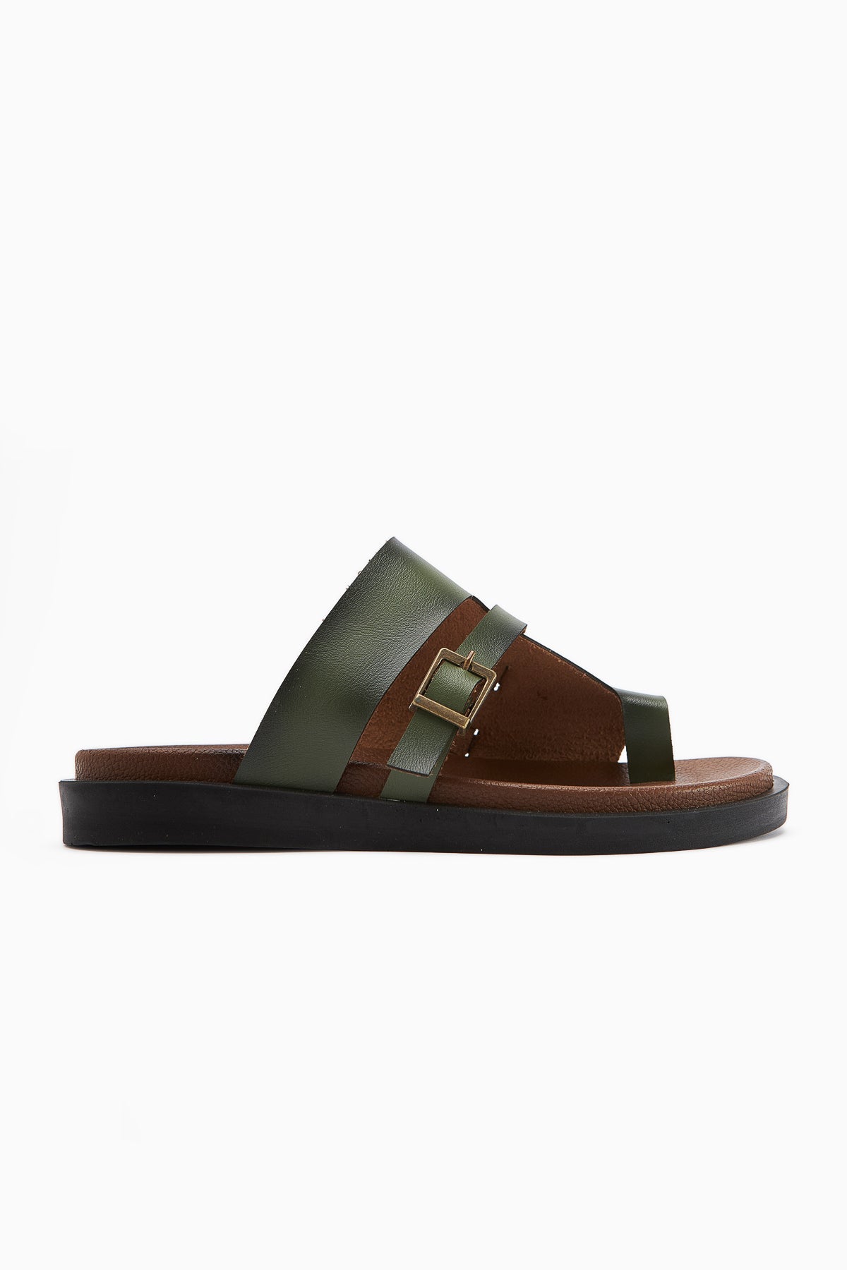 Enisa – Olive Toe-Post Slide (Women)