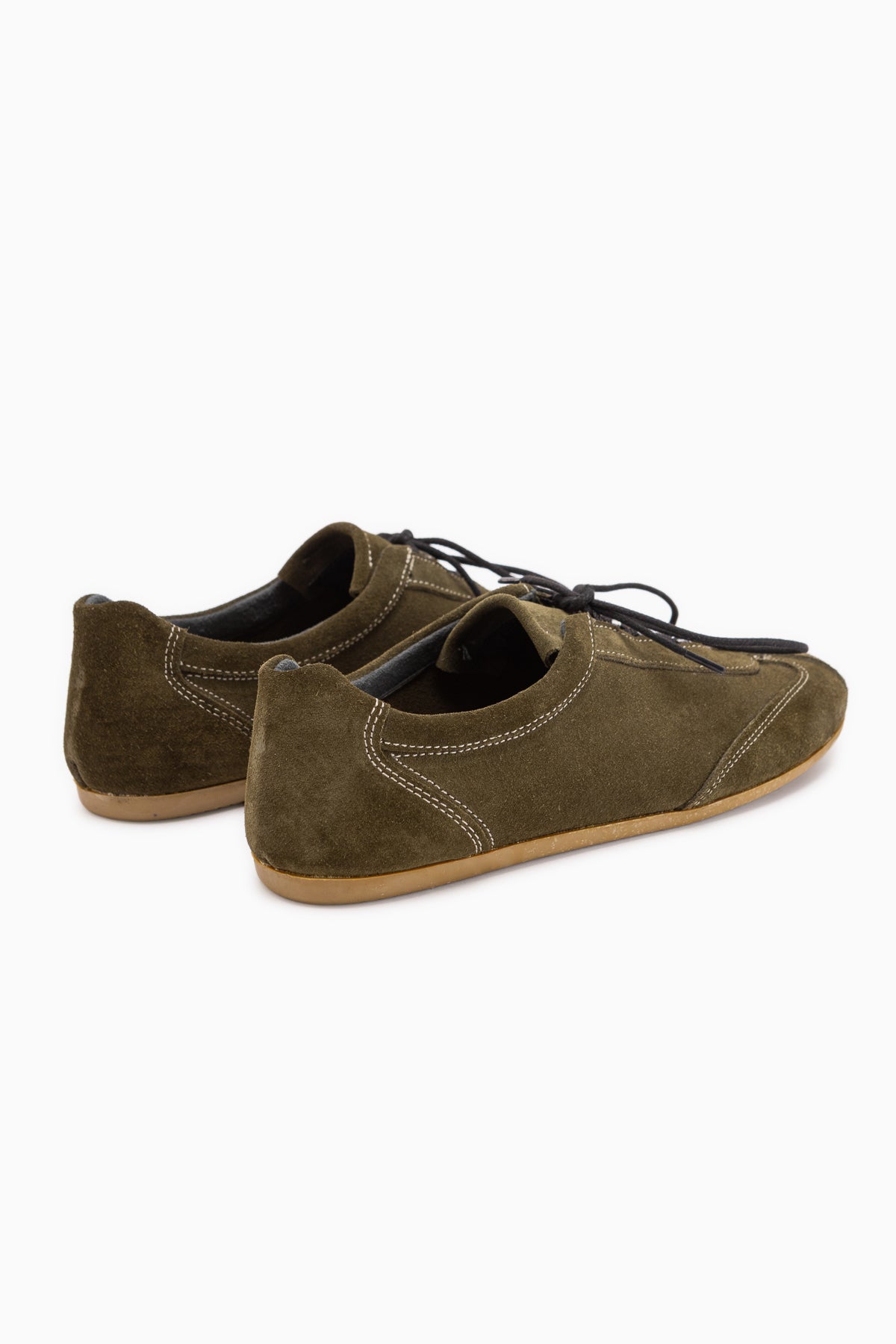Berry Genuine Leather Khaki Suede Lace-Up Casual Women’s Shoes