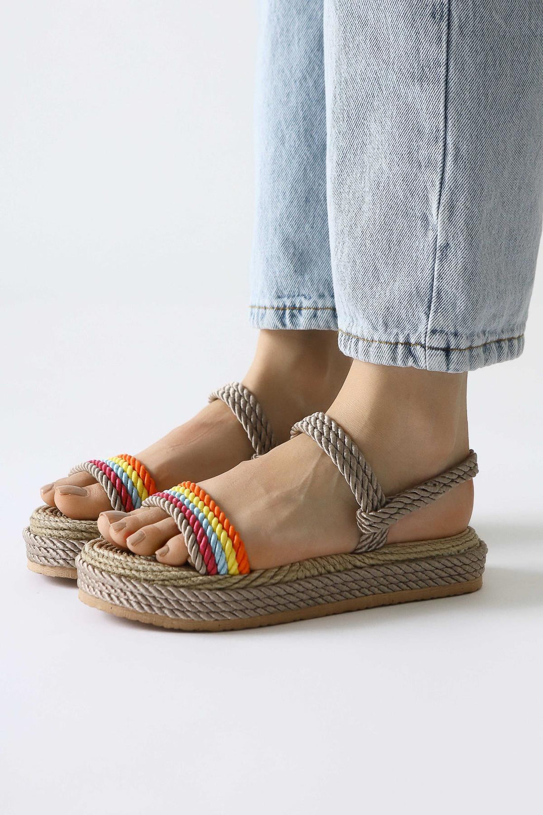 Velika Mink - Multicolor Thick-Soled Rope Sandal