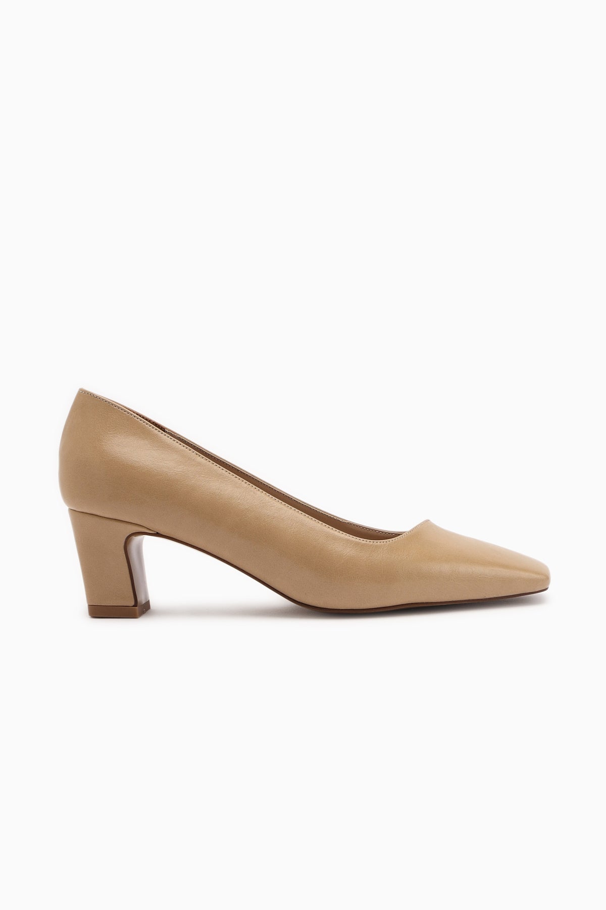 Jelina Beige Chunky Heeled Women's Shoes