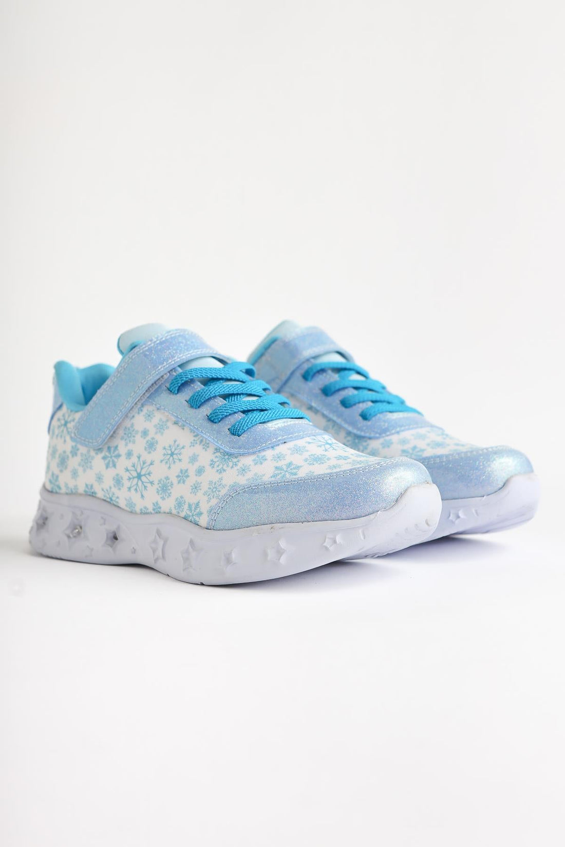 Denisa Blue Snow Themed Light-Up Kids' Athletic Shoes