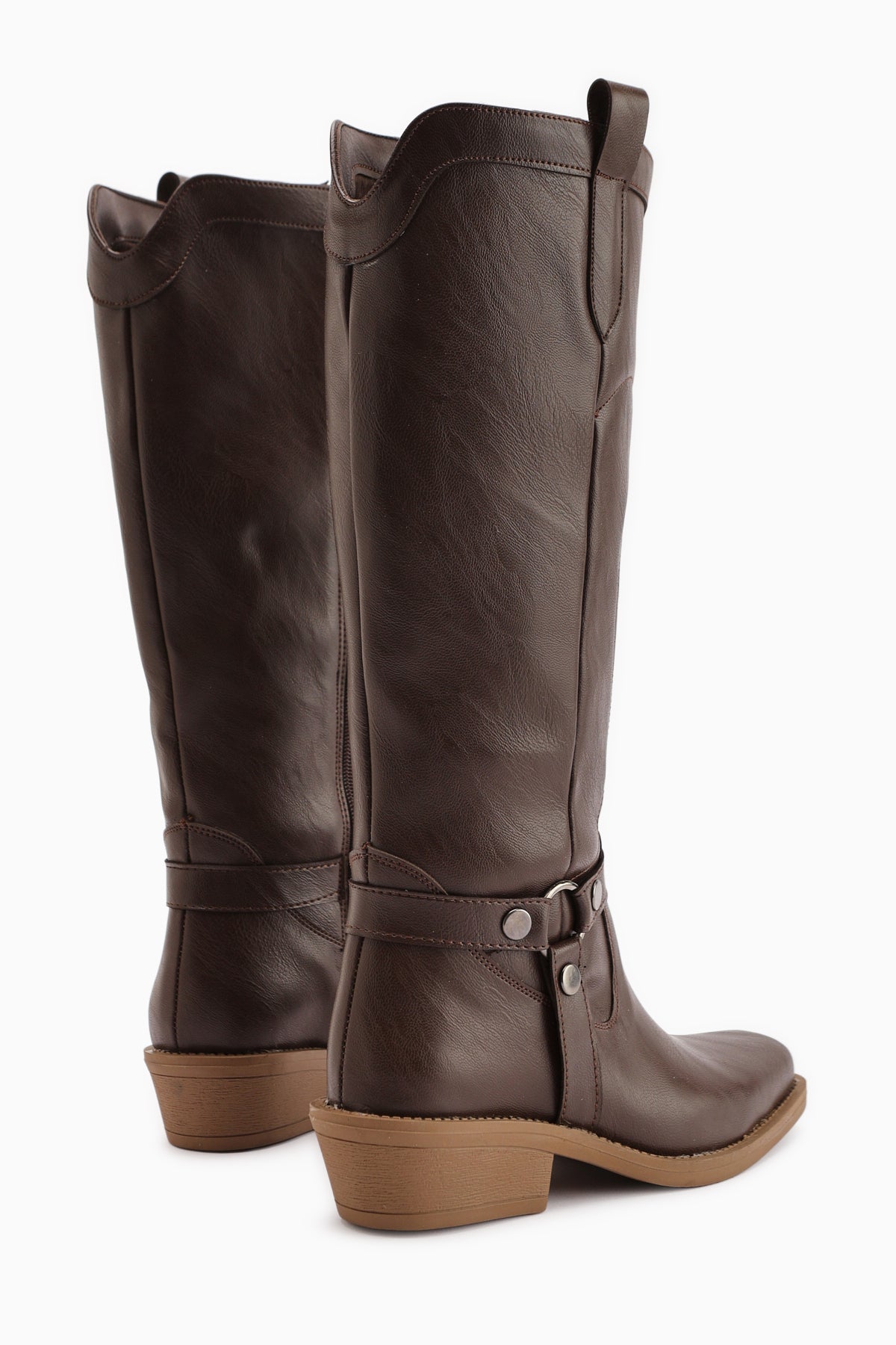Ferial Brown Embroidered Square Toe Dakota Boots