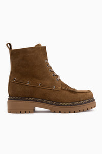Minna Genuine Leather Walnut Suede Laced Women’s Boots