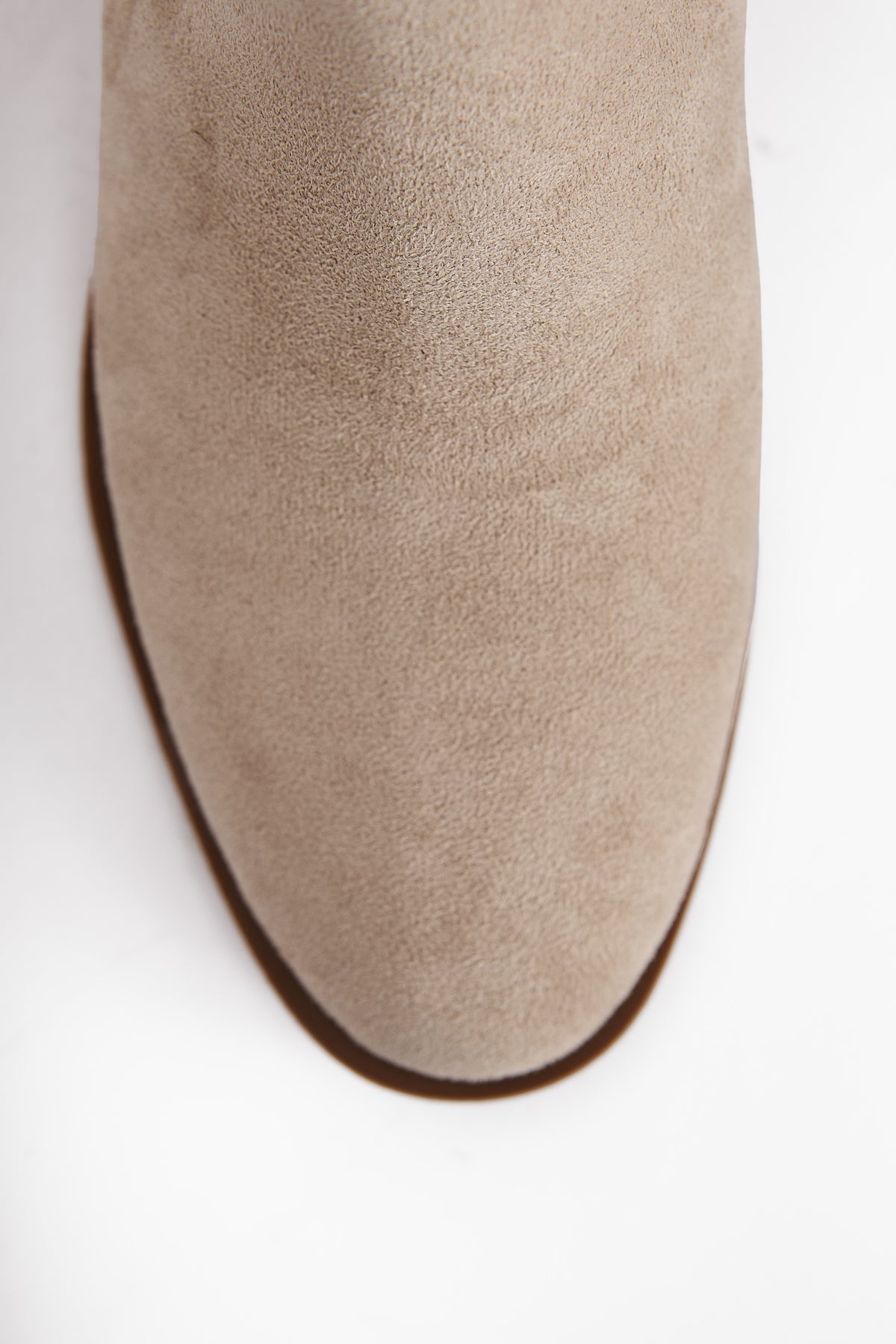 Verna - Beige Suede Elasticated Heeled Boot (Women)