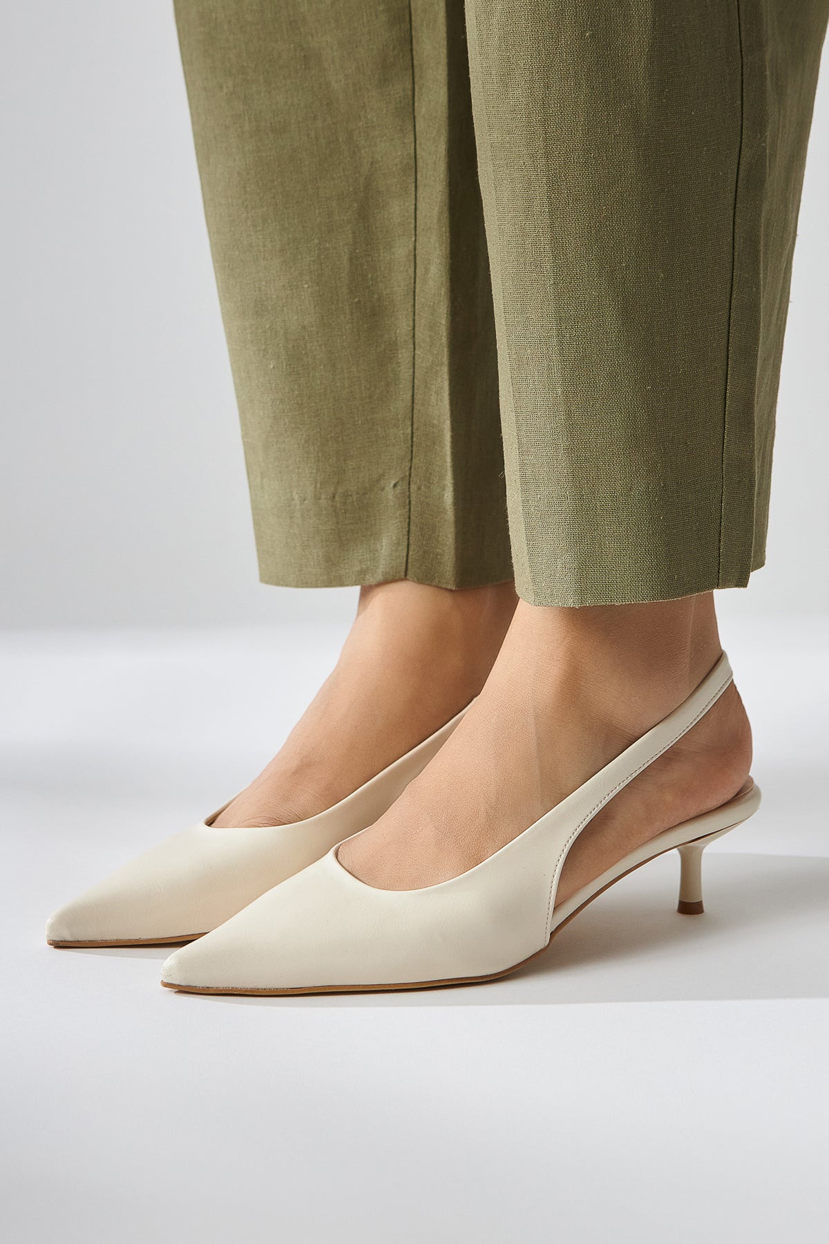 Sanni Beige Pointed Toe Women’s Heeled Sandal