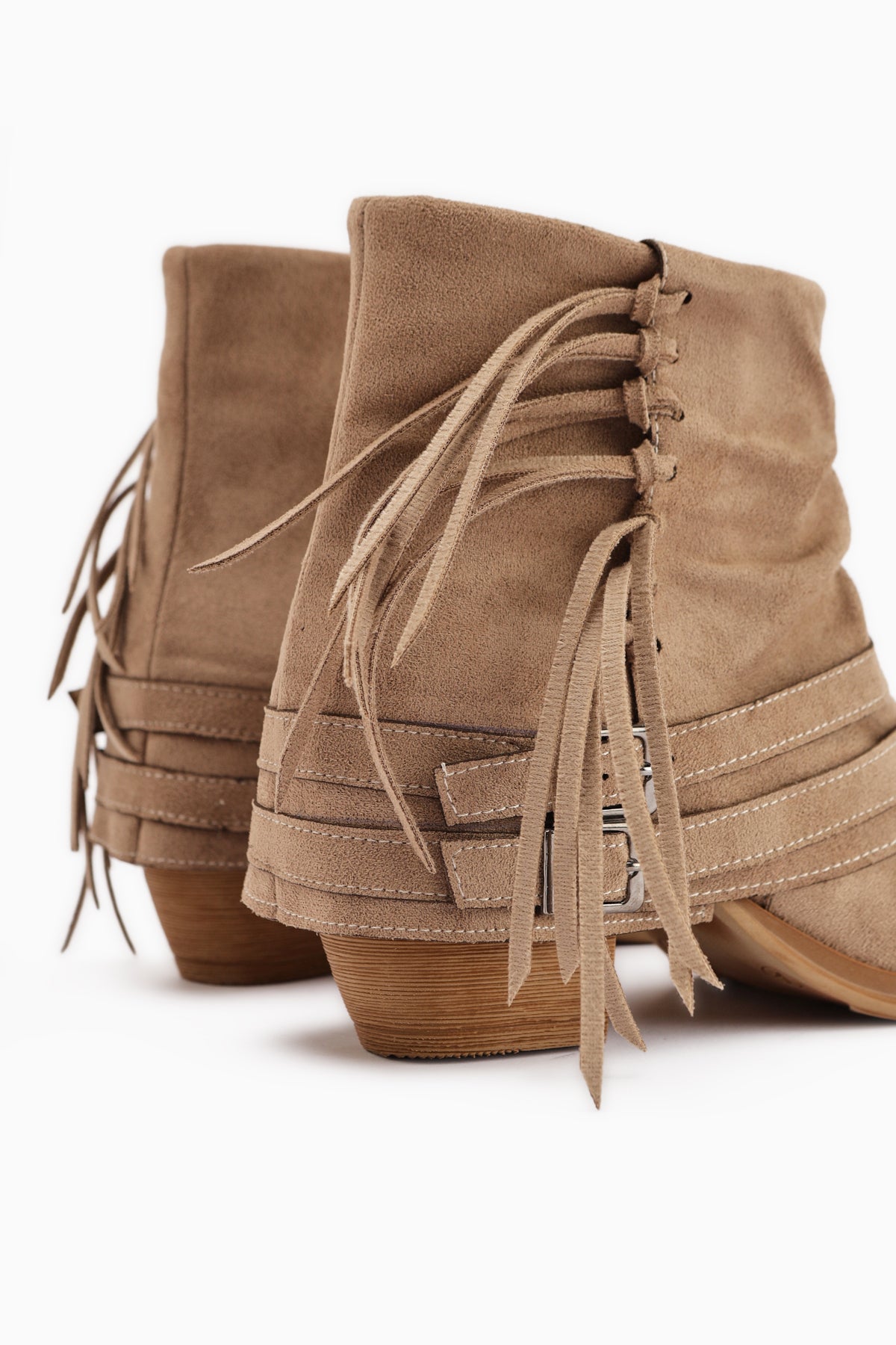 Elis Mink Suede Buckled Women's Cowboy Western Boots