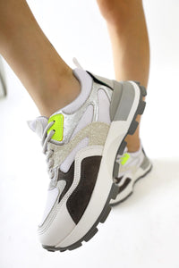 Netta White Sneakers with Mesh Detail and Laces