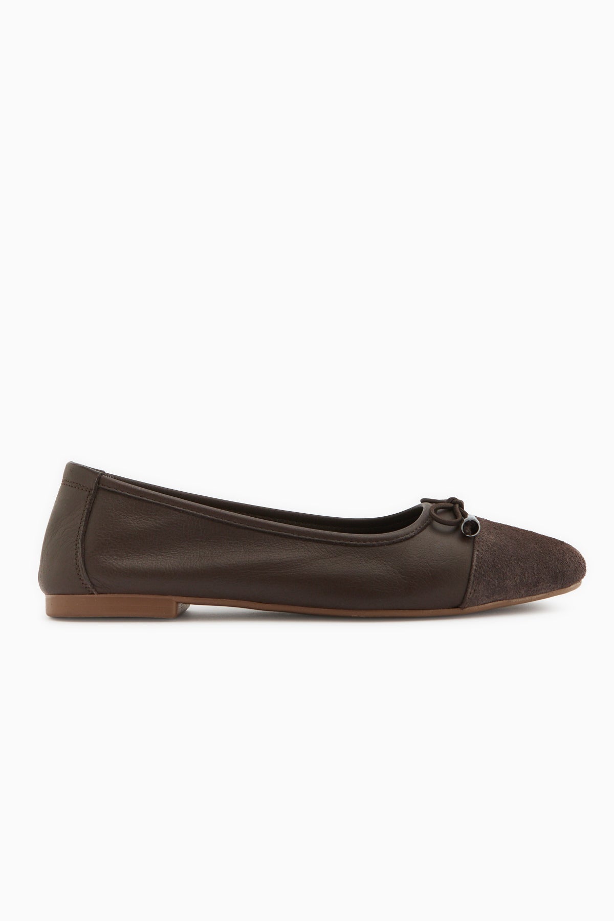 Anjela Genuine Leather Brown Bow Detailed Women’s Ballet Flats