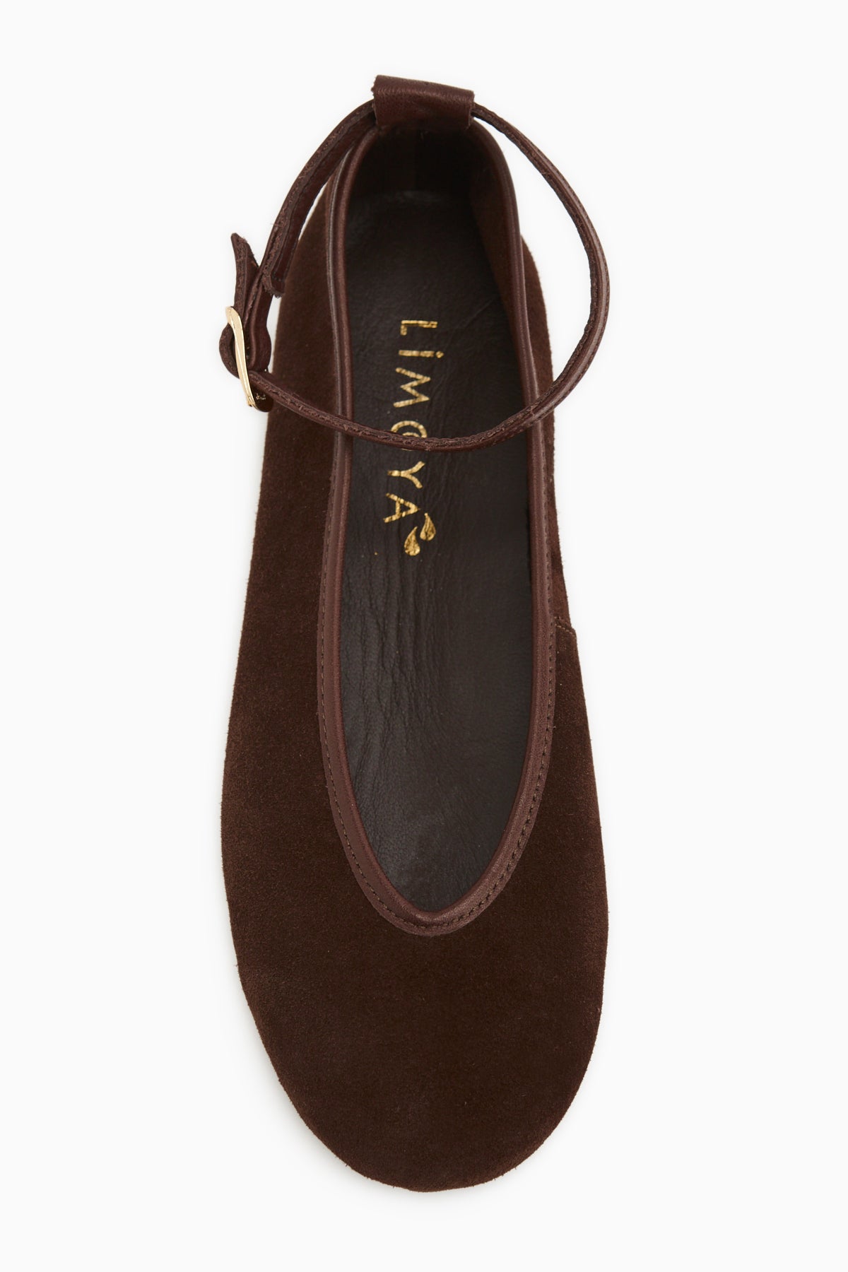 Genuine Leather Jenin Brown Suede Belted Women’s Ballet Flats