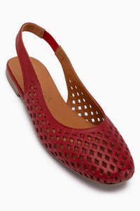 Monalis Genuine Leather Red Elastic Women’s Sandal