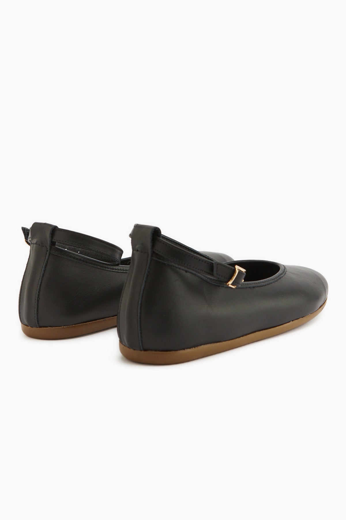 Genuine Leather Black Belted Women’s Ballet Flats