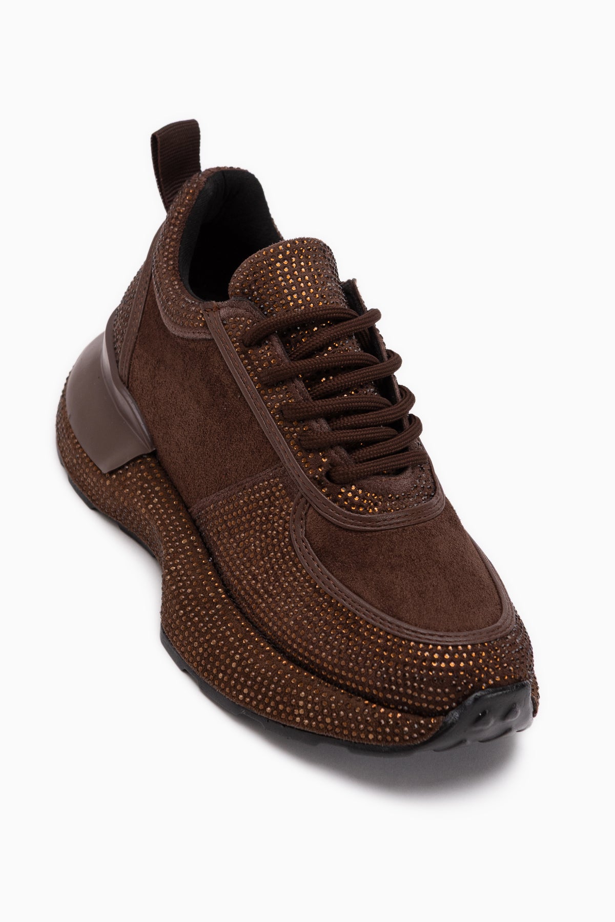 Helena Brown Suede Stone Detailed Women’s Sneakers