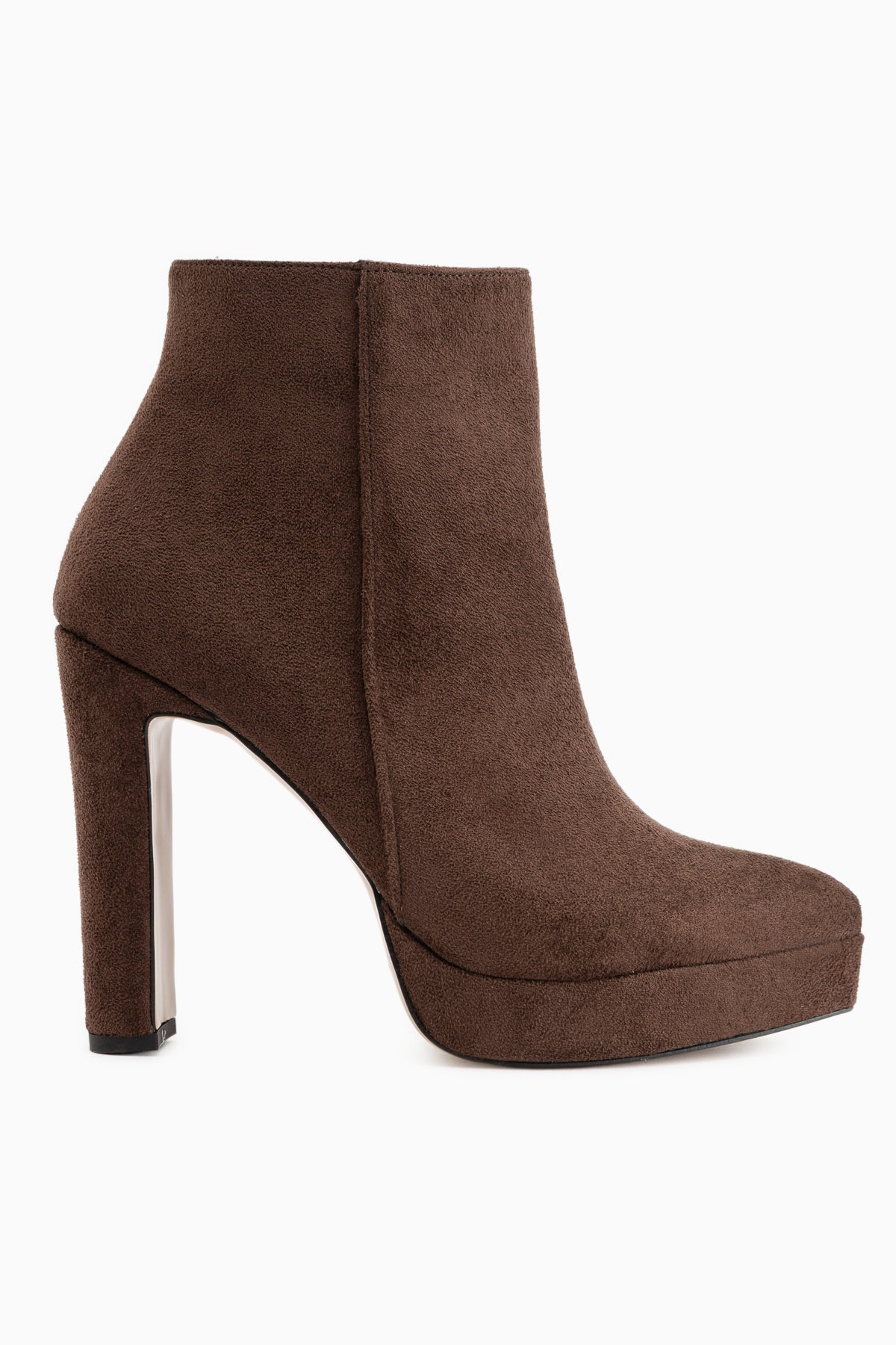 Abbie Brown Suede Pointed Toe High Heeled Zipper Boots