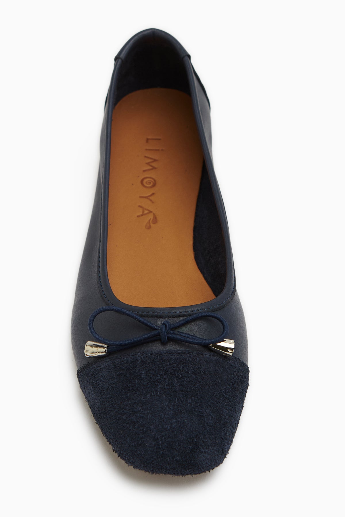 Anjela Genuine Leather Navy Bow Detailed Women’s Ballet Flats