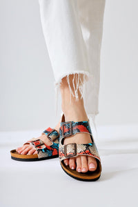 Beti Multicolor Double Strap Slide