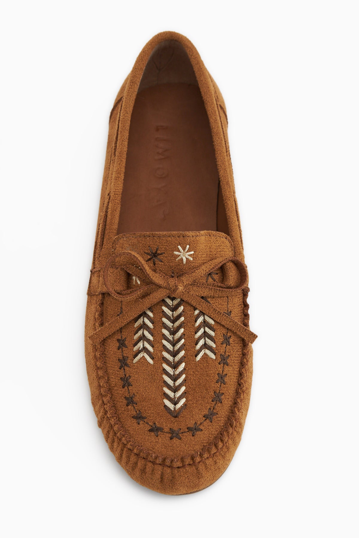 Darya Taba Süet Nakışlı Makosen Ayakkabı Kadın Loafer