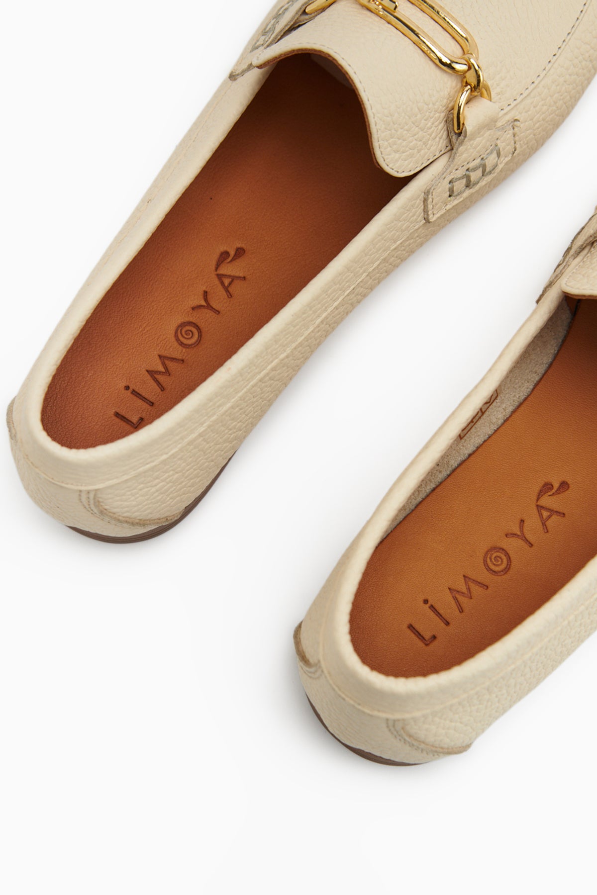 Alessa Genuine Leather Beige Buckled Women’s Loafer Casual Moccasin Shoes