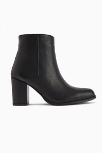 Teres Genuine Leather Black Heeled Women's Boot
