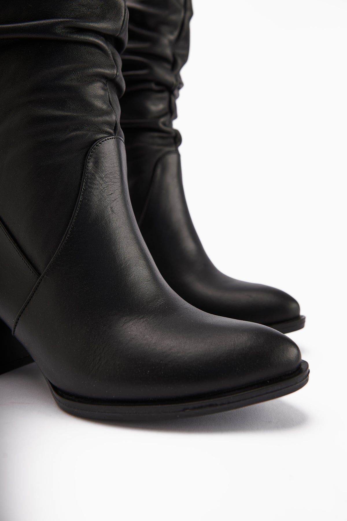Narges Genuine Leather Black High Heel Women's Boot