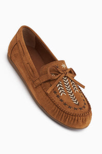 Darya Tan Suede Embroidered Women’s Loafer