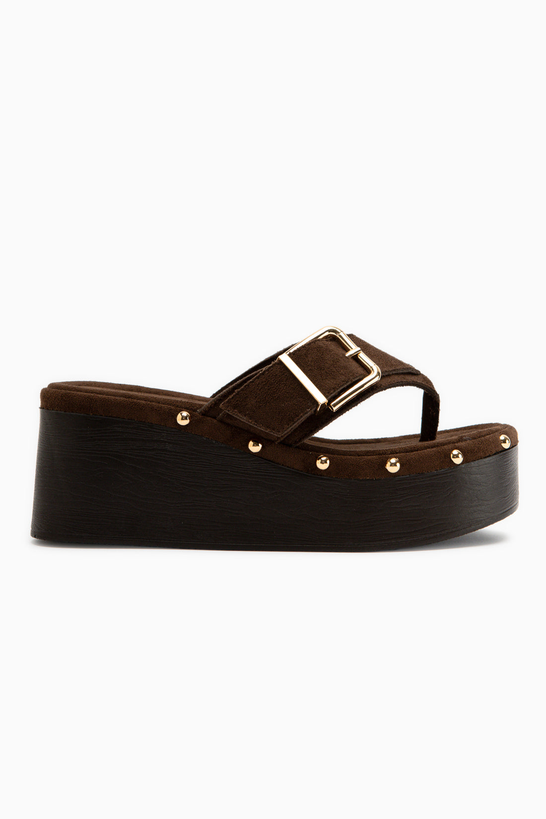 Arla Coffee Suede Buckle Detailed Women’s Wedge Sandal