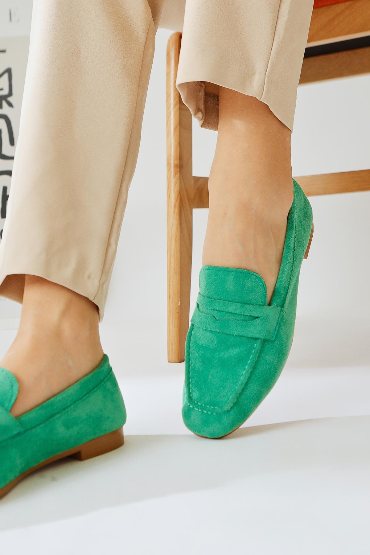 Sheri Green Suede Casual Shoes