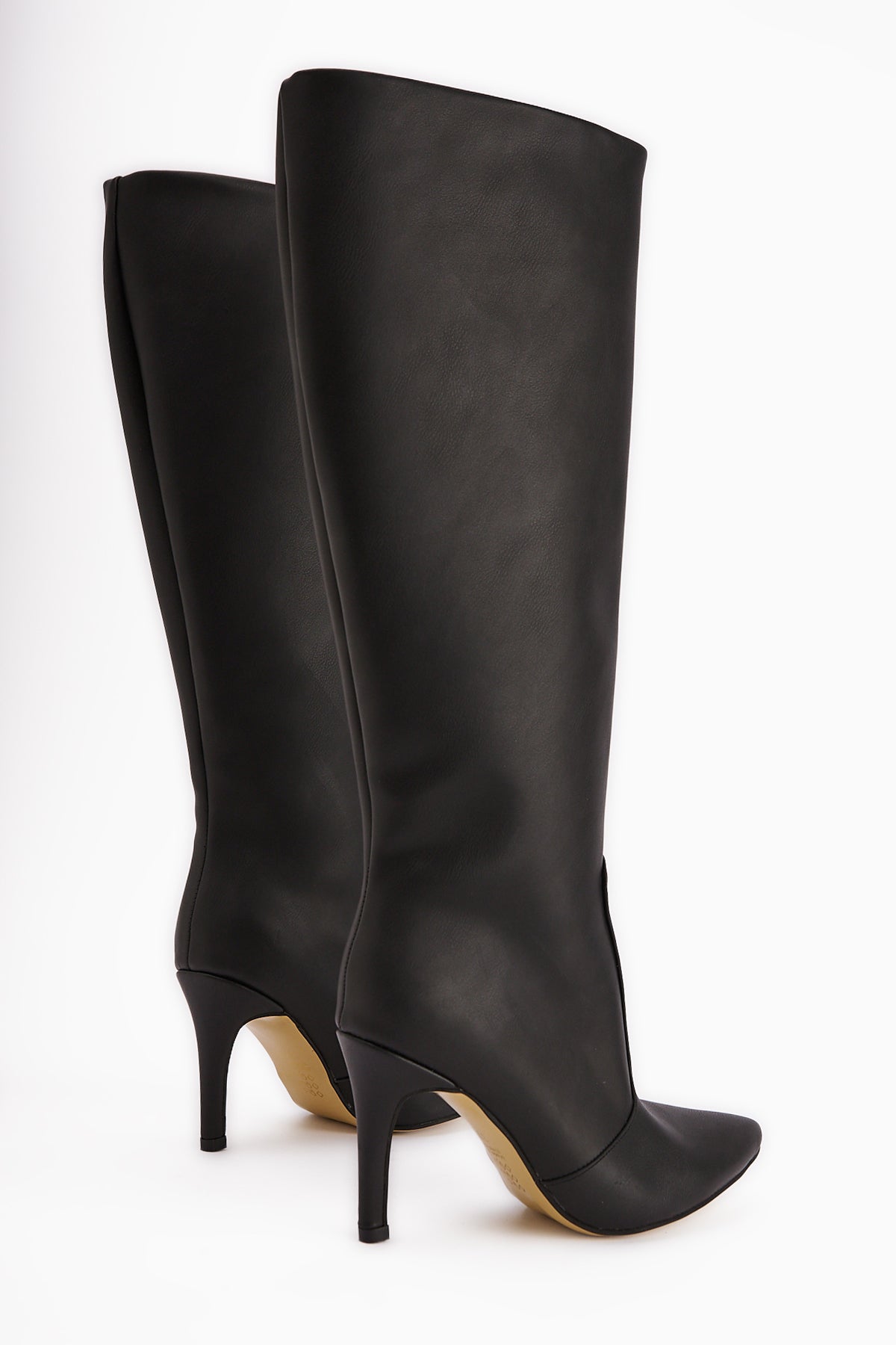 Lucine Black Pointed Toe Slim Heeled Boots