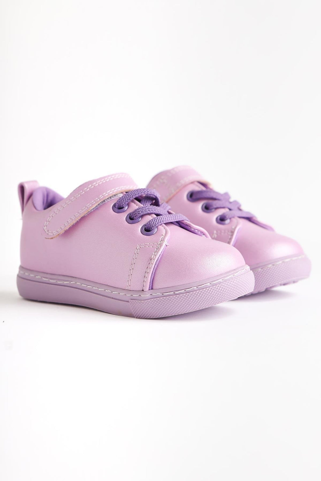 Daisy Lilac Lace-Up Sneakers with Velcro Detail for Babies