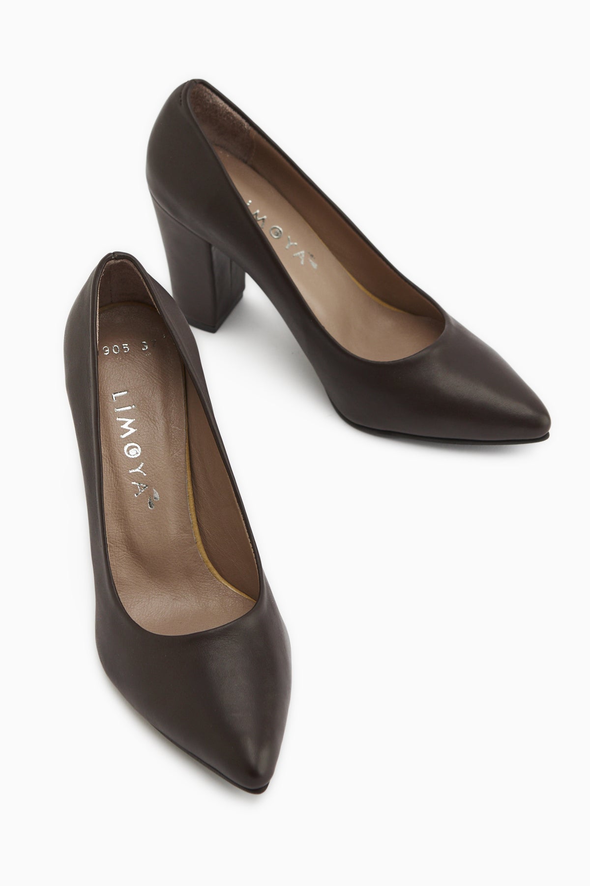 Emily Genuine Leather Brown Thick Heeled Women’s Shoes