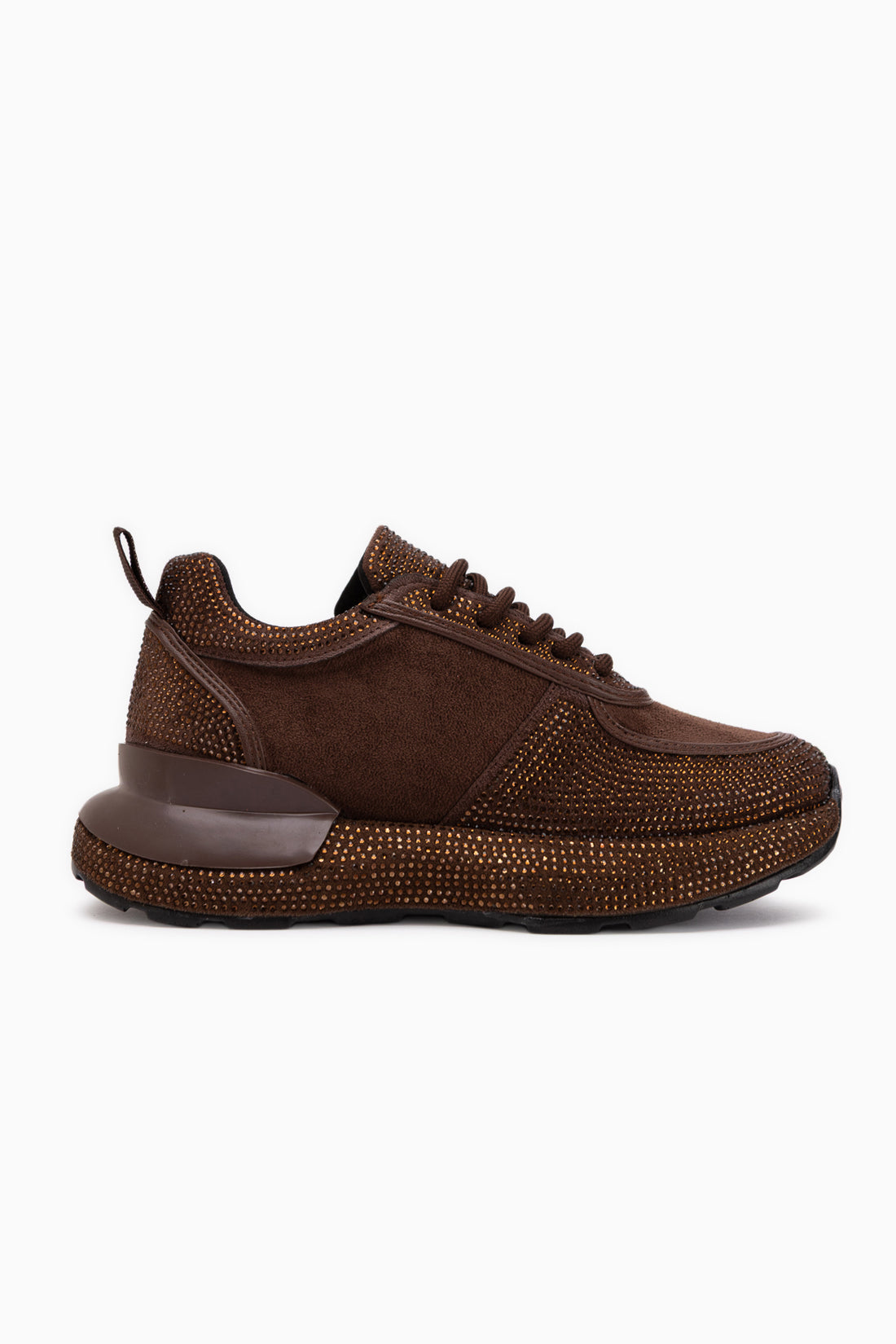 Helena Brown Suede Stone Detailed Women’s Sneakers