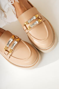 Leane – Nude Stone-Detail Loafer (Women)