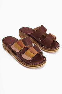 Genuine Leather Kassid Tan Comfort Slippers