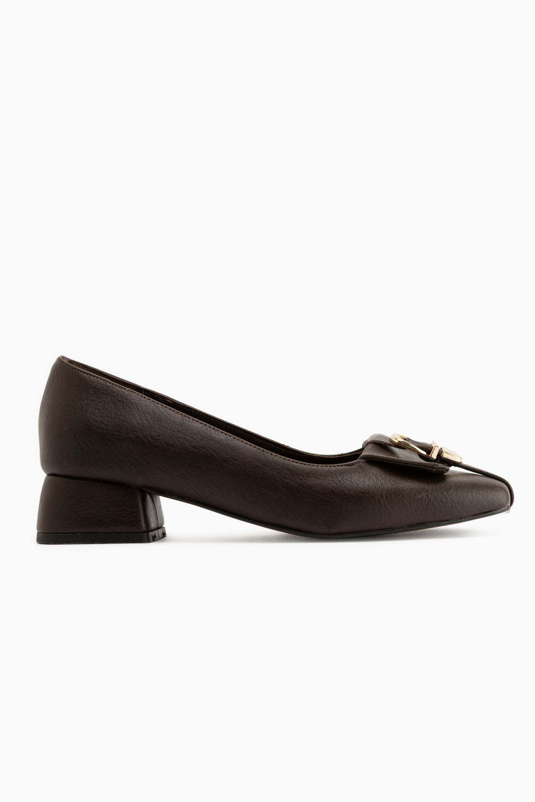 Jerry Genuine Leather Brown Short Heeled Women’s Shoes