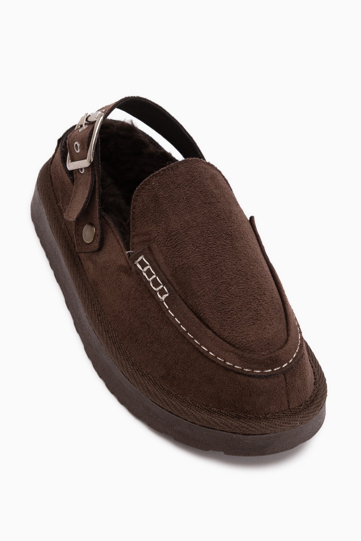 Cathy Brown Suede Fur Women’s Slippers