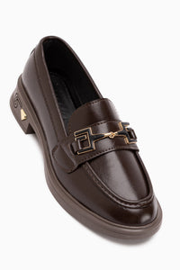 Clarie Brown Buckled Women’s Loafer Daily Shoes