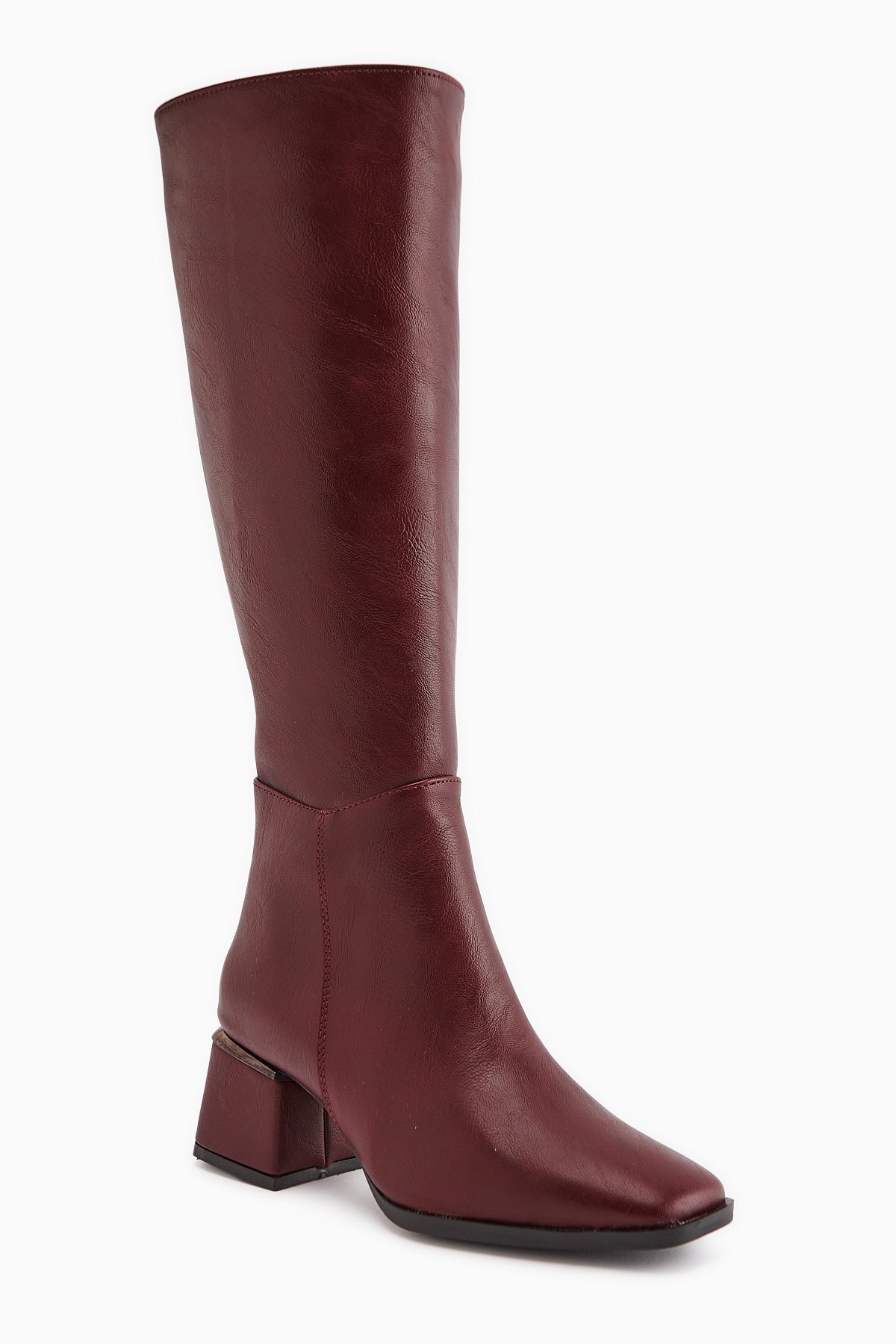 Miami Burgundy Square-Toed Boots