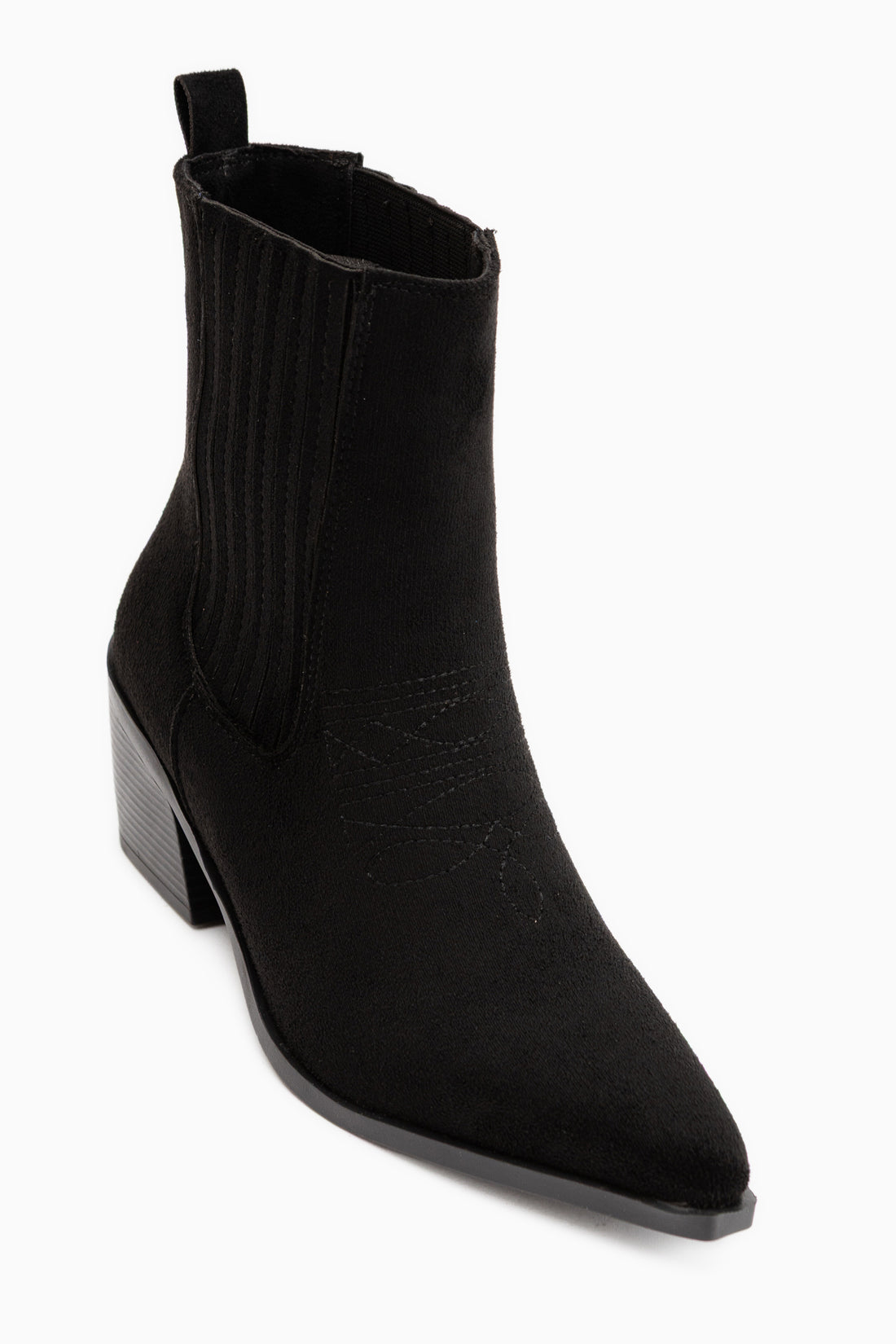 Elvia Black Suede Elastic Women’s Boots