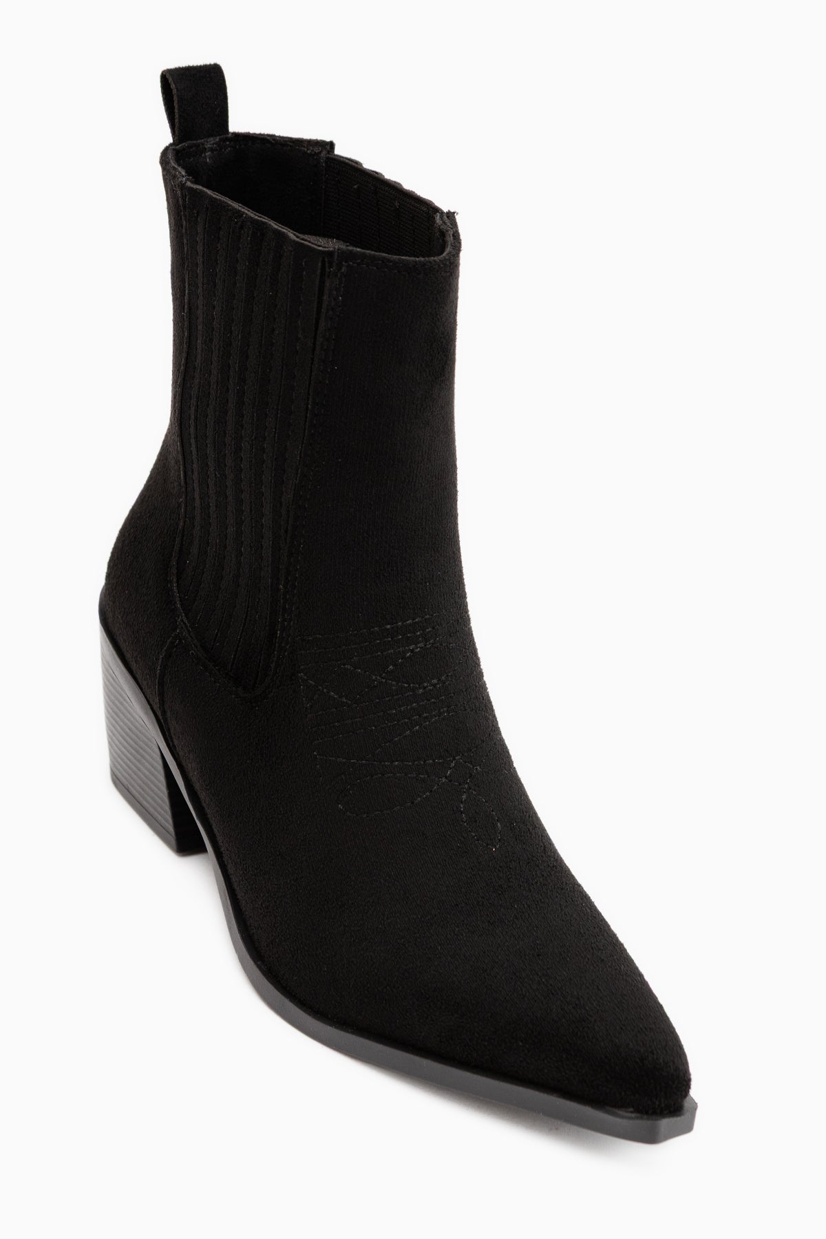 Elvia Black Suede Elastic Women’s Boots