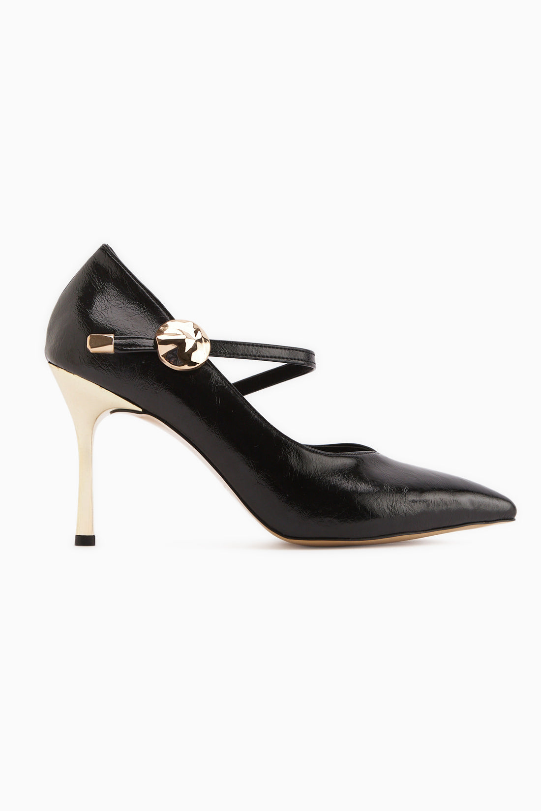 Gisele Black Belted Women’s Heeled Shoes