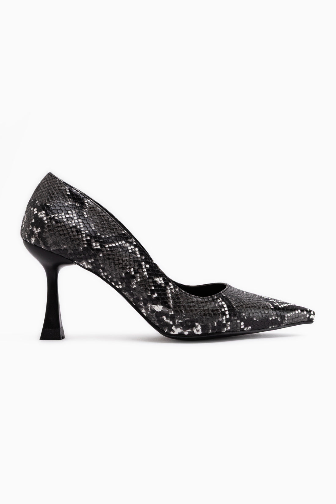Celestine Black Snake Patterned Sequin Detailed Women’s Stiletto