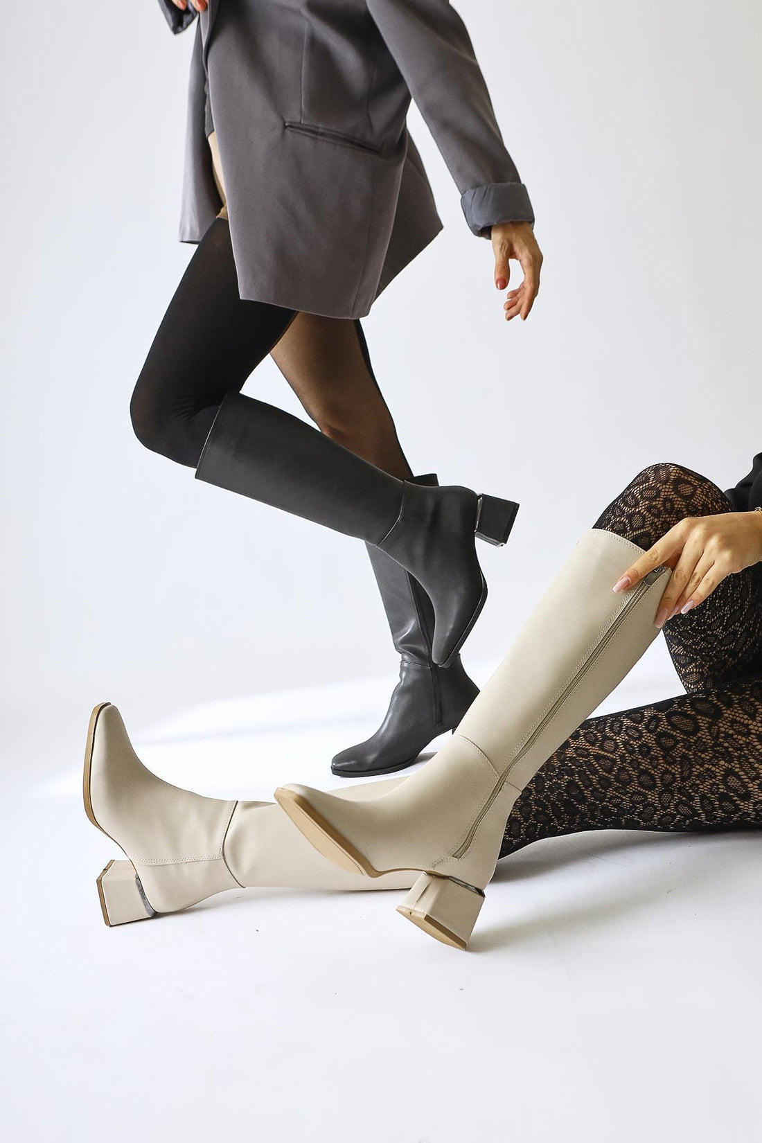 Miami Beige Square Toe Women’s Boots