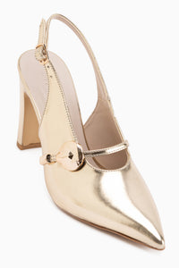 Sanita Gold Buckle Detailed Women’s Heeled Shoes