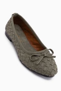 Amelia Mint Suede Bow Women’s Ballet Flats