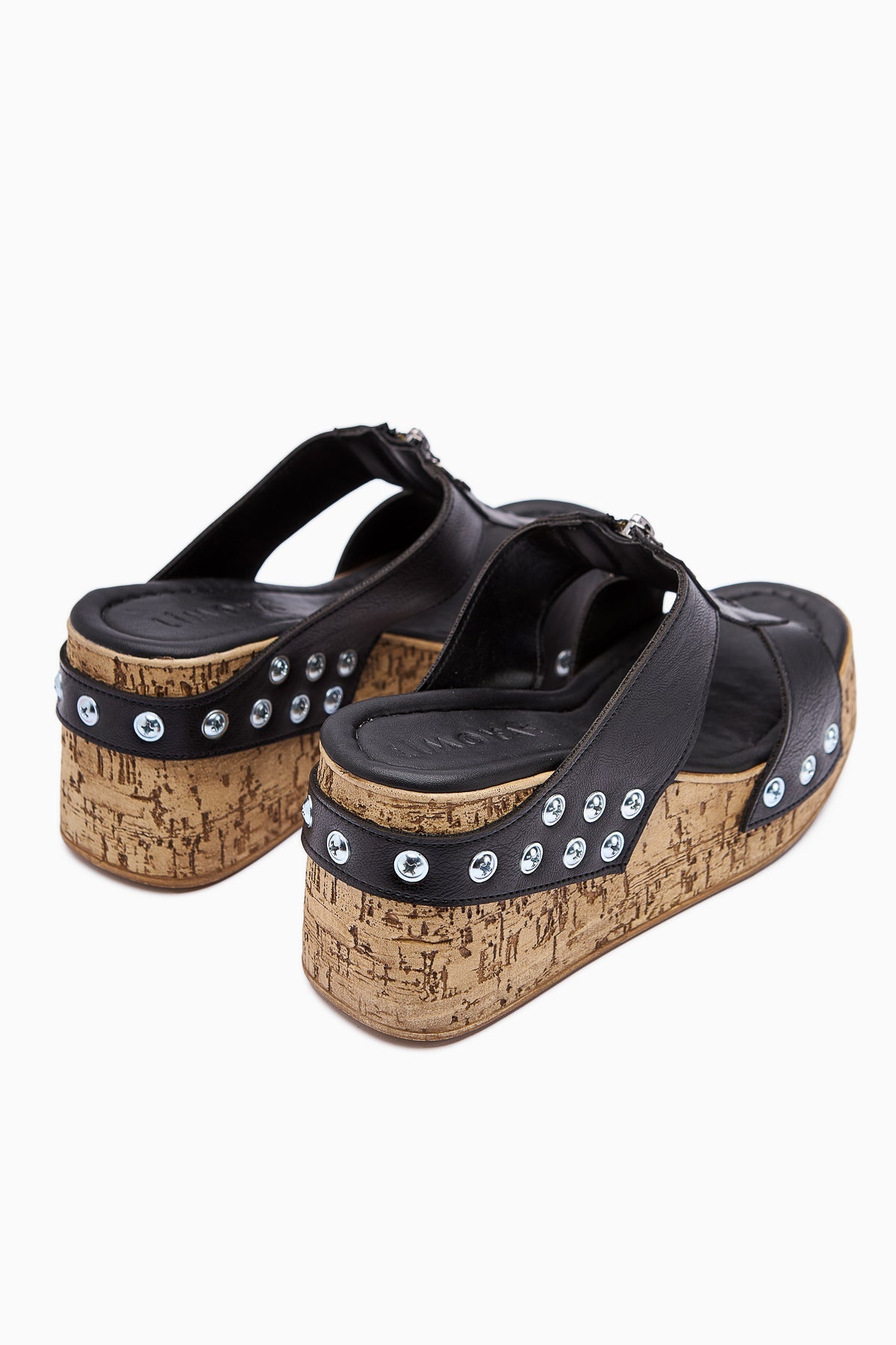 Goldis Black Screw Detail Women's Slides