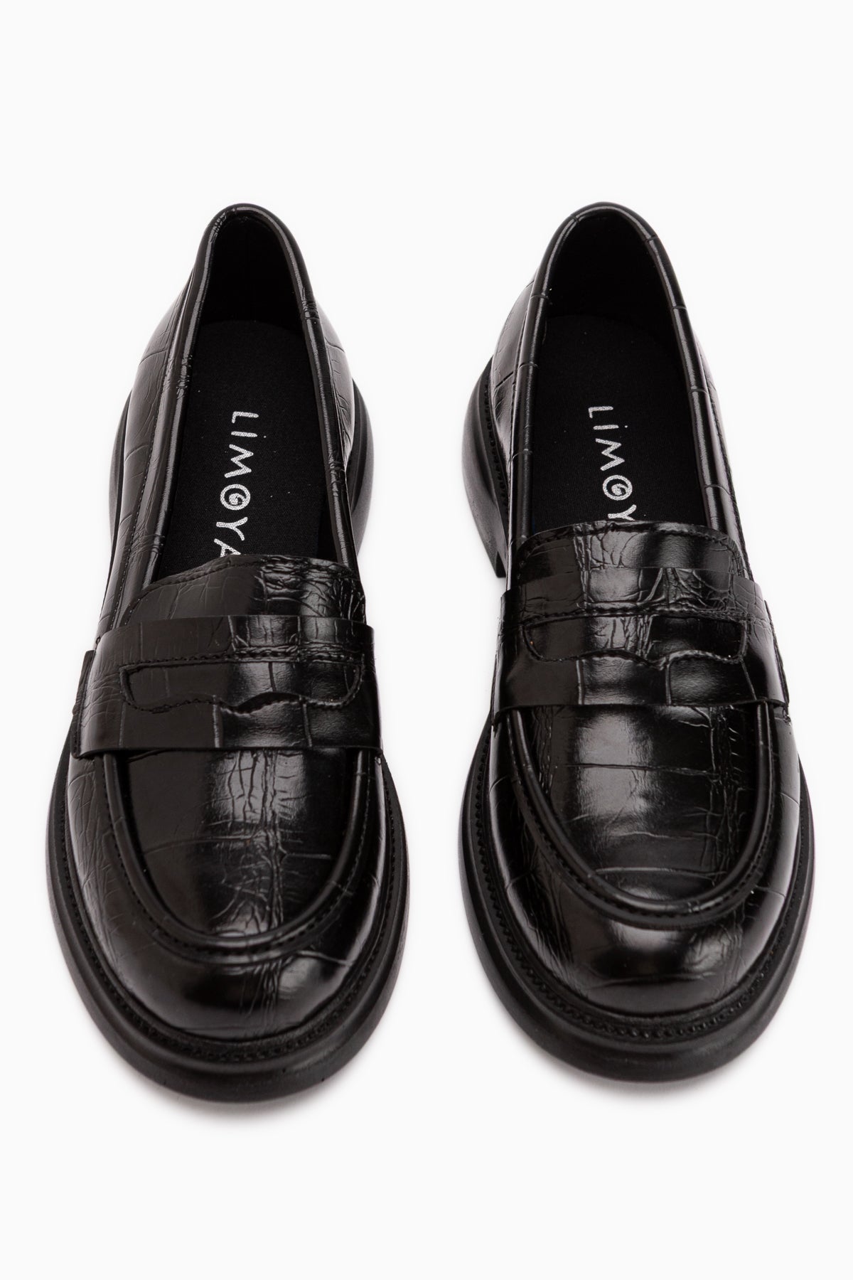 Sienna Black Crocodile Pattern Women’s Loafer Casual Shoes
