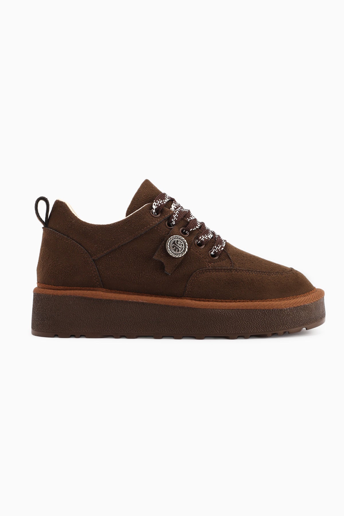 Serina Coffee Suede Lace-Up Women's Casual Shoe