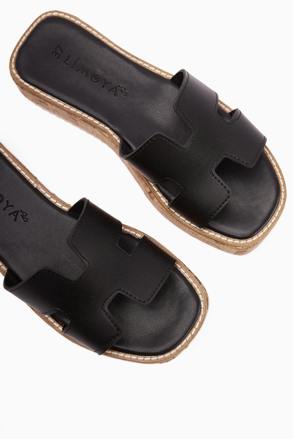 Runa Black Thick Soled Women's Slippers